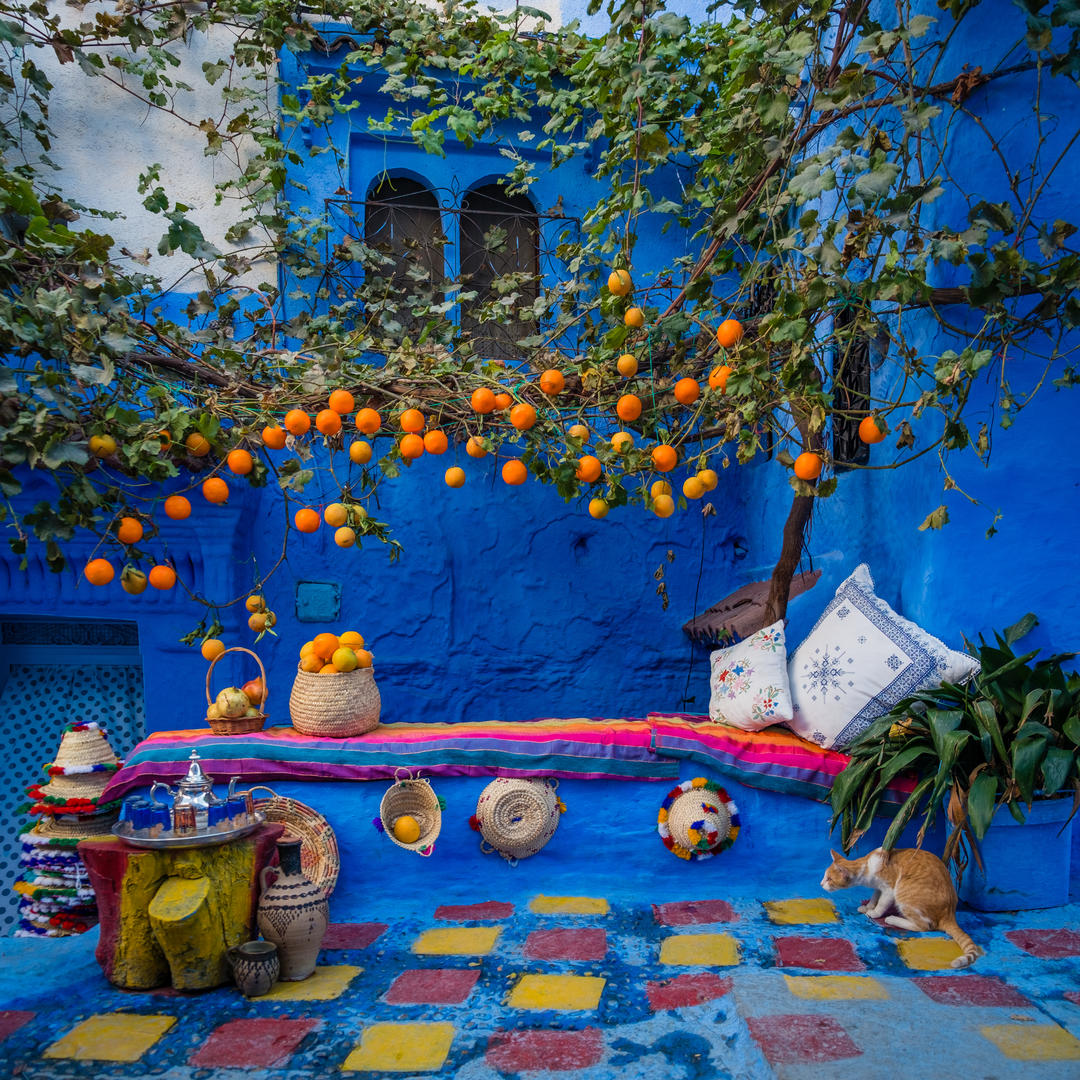 Апельсини у блакитному кварталі Шефшауен