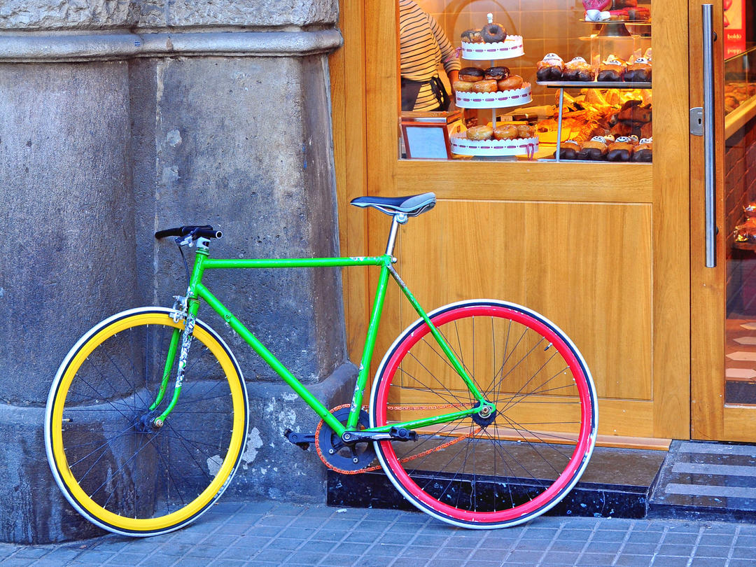 Барвисті велосипед на вулиці